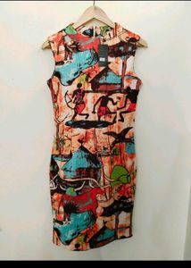 Body Fitted Dress For Women With Side Leaf Cutout