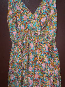 beachy multicoloured dress