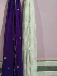 Purple &amp; White  dupatta used sometime combo