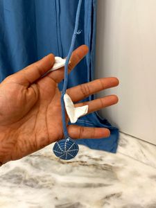 blue embroidery kurti