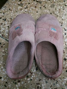 Pink Warm Slippers In 5:5 Size For Women