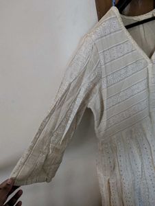 Striped V Neck Kurta