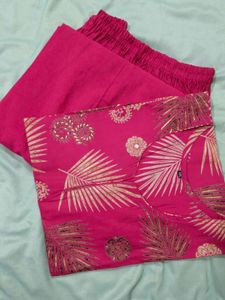 Pink Printed new Kurta Set with pocket