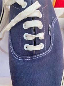 New Navy Blue Sneakers With White Strap