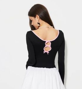 Pinterest Savana Black &amp; Pink Bow Top