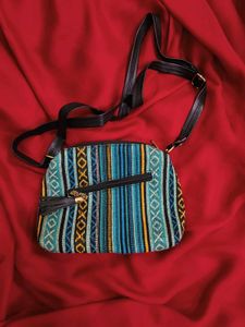 Striped handcrafted Crossbody Bag