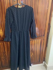 Black polka dot dress