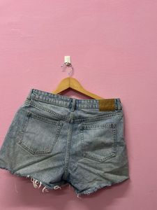blue denim shorts