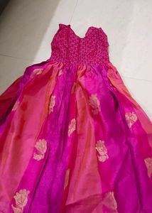 Banarsi Pink Gown Or Anarkali Kurti