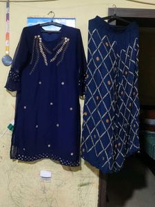 Elegant Navy Blue Kurta Set