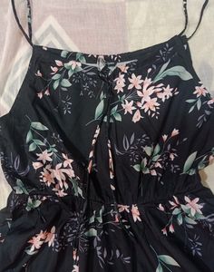 Women Black &amp; Pink Floral Dress