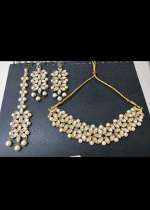 Elegant Pearl &amp; Stone Necklace Set