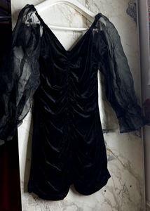 Black Velvet Mini Dress