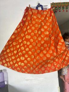 Orange Ethnic Skirt