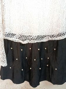 Beautiful Partywear Lace Mini Dress Layered