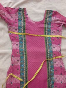 Pink jaipuri Embroidered Kurta