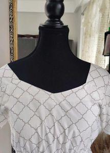 Patterned White Top