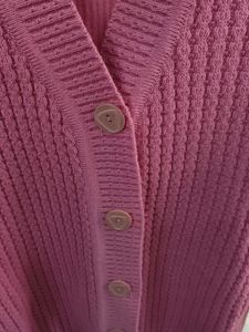Pink Knit Button-Down Cardigan