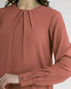 Casual regular sleeves solid women top brown