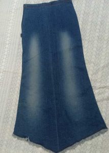 Vintage Long Denim High Waist Skirt