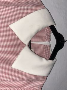 Vintage Inspired Peach Checkered Dress