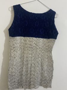 White Blue Top