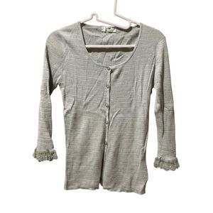 Button-Front Long Sleeve Cardigan
