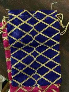 Velvet Gift Pouches - Blue & Pink