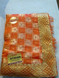 Organe Colour Saareee.                                     Fully Laced Saaree Blouse Attach Within.                            No coins/No Swap