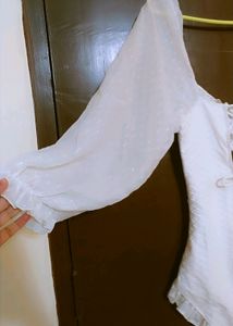 White Lace-Up Bodysuit