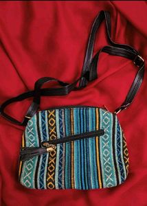 Handwoven boho sling bag