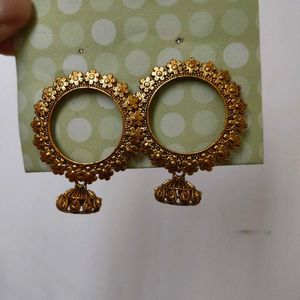 Golden Floral Jhumka