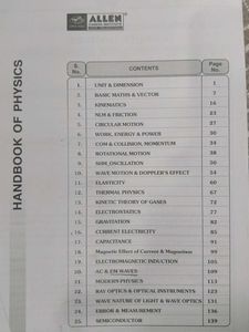ALLEN Handbook Set for jee mains and advance