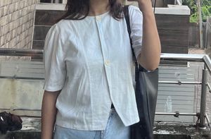 White Puff Sleeve Top