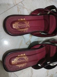 Burgundy Pointed Toe Mules