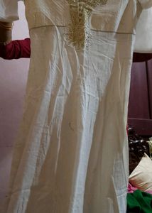 Half White Long Frock With Stone Work.....