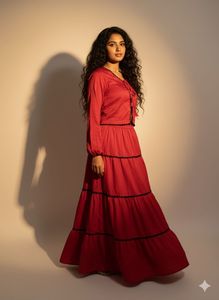 price drop Red Skirt &amp; Top Set