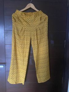 Aurelia Women Mustard Yellow Pleated Plazzo(M)