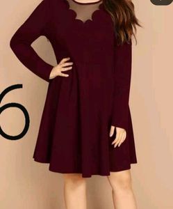 Burgundy Long Sleeve Dress
