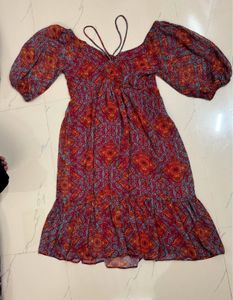 Boho Chic Red Print Dress