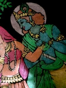 Radhe Krishna Cloth Painting