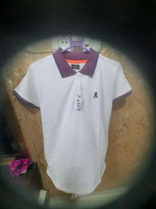 Stylish White Polo T-Shirt