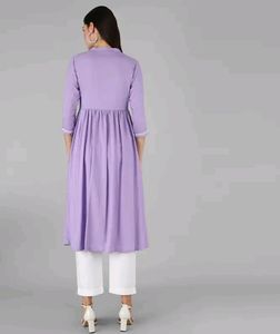 Women Chikan Embroidery Cotton Rayon A-line