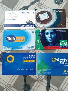 Old used Tata Recharge cards nd Railway Tickets
