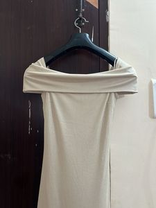 Elegant Beige Bodycon Dress