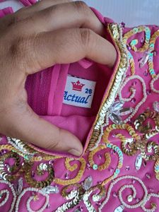 Pink Girls Indian Dress Size 26 (7-9years)