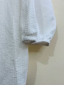 White Ruffle Trim Top