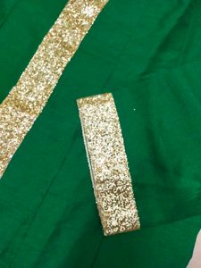 Emerald Green &amp; Gold Detail Dress