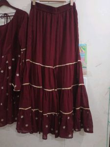 Beautiful partywear Maroon sharara Set