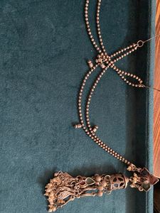 Beautiful Oxidised Earrings With Side Chain